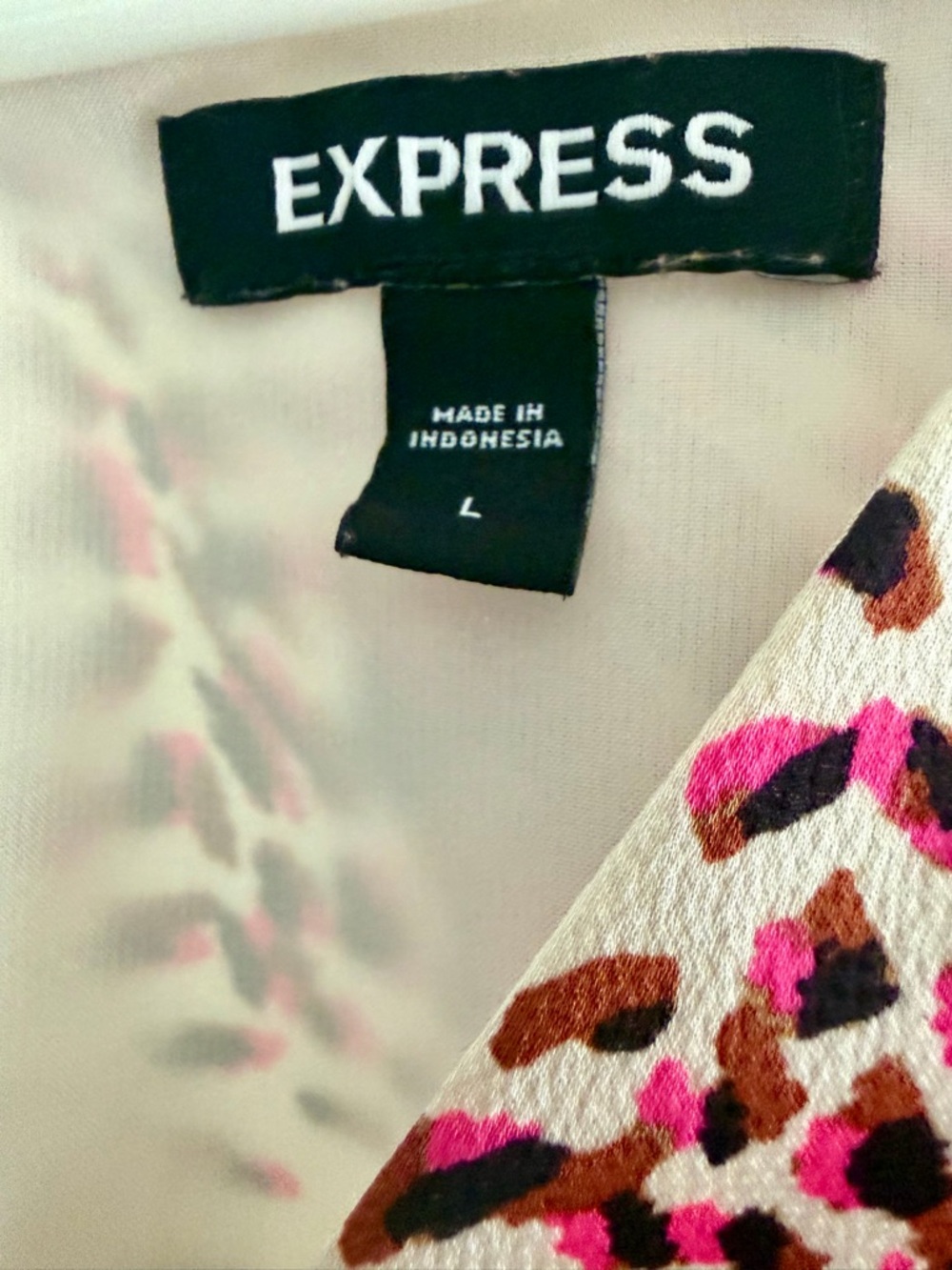 Express Animal Print Blouse in Pink & Brown